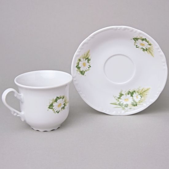 Šálek a podšálek čajový 0,2 l / 14,5 cm, Thun 1794, karlovarský porcelán, CONSTANCE 80262 kopretiny