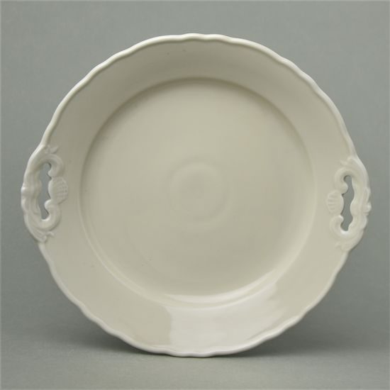 Rokoko ivory: Cake plate with handles 28 cm, Český porcelán a.s.