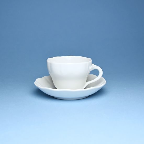 Cup 120 ml and saucer, white porcelain, Český porcelán a.s.