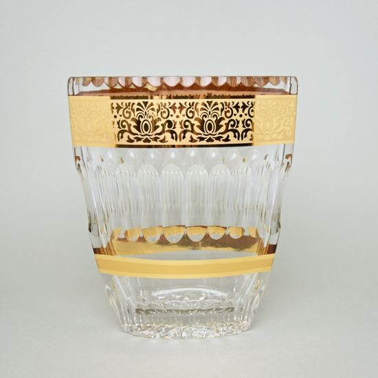 Crystal Vase Romantic - Flat, h: 255 mm, Gold, Ales Zverina - AZ Design
