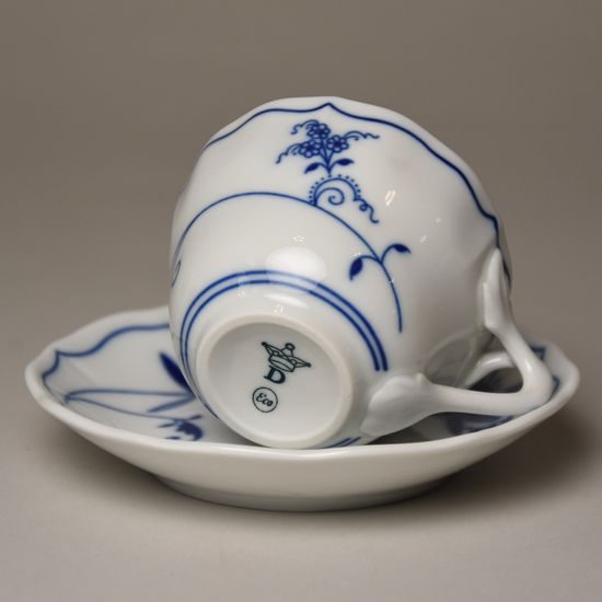 Cup and saucer A plus B 0,08 l / 11 cm for espresso, Eco blue, Cesky porcelan a.s.