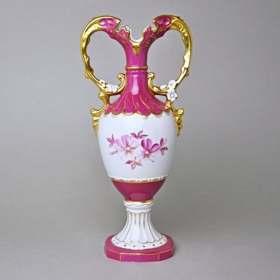 Váza AMFORA dvouuchá 28,5 x 13 x 10 cm, Purpur, Vázy Duchcov