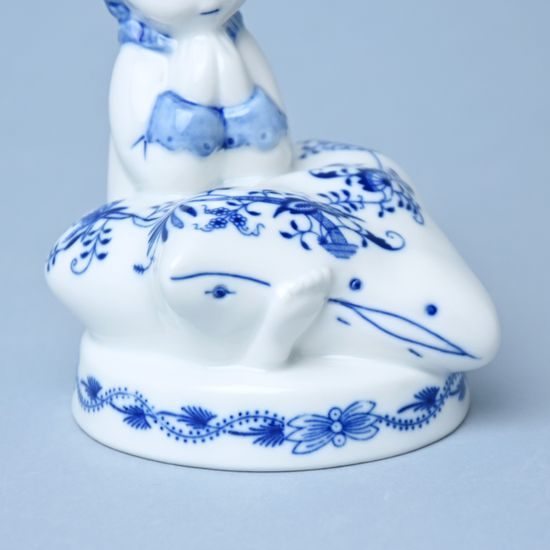 Holčička v peřince 12 cm, Cibulák, originální z Dubí