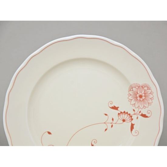 Talíř dezertní 19 cm, cibulák ECO červený na ivory, Český porcelán a.s.
