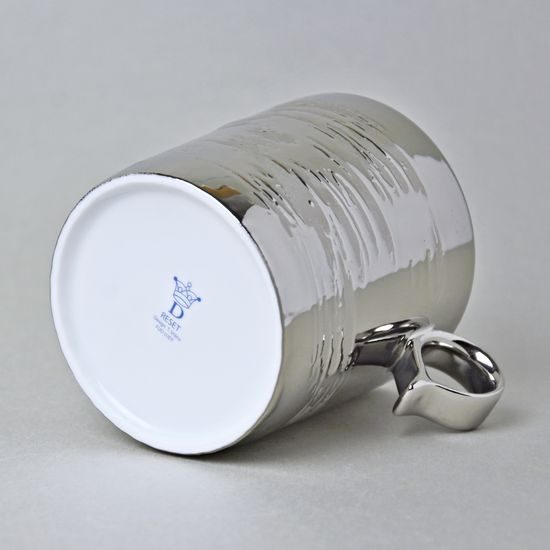 RESET, Hrnek / šálek čaj 370 ml, Titanová platina, design Tomáš Vrána, Český porcelán a.s.
