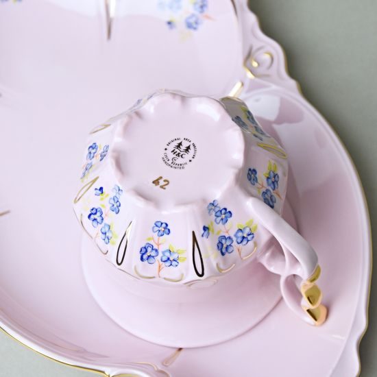Šálek a podšálek televizní, Lenka 247p, Růžový porcelán z Chodova