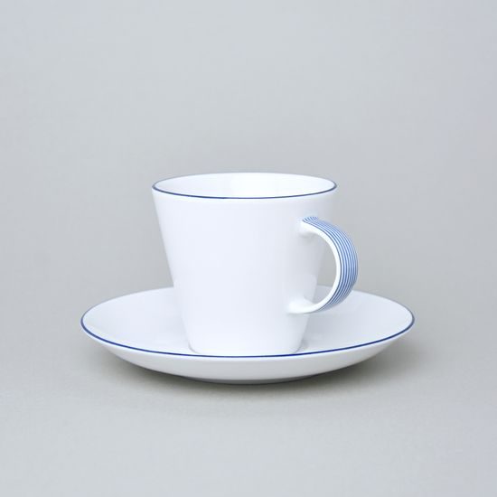 Coffee cup and saucer 220 ml, Thun 1794 Carlsbad porcelain, Tom blue