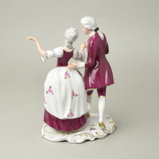 Taneční pár rokoko 16 x 13 x 23 cm, Purpur, Porcelánové figurky Duchcov (2.j.)