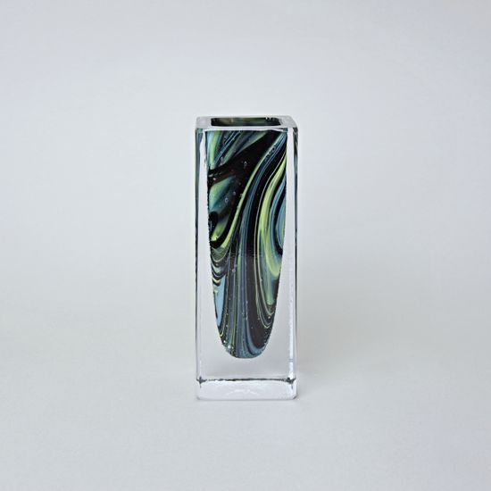 Vase Square 19 cm, collection One, metallurgical glass, Vendula Zámečníková