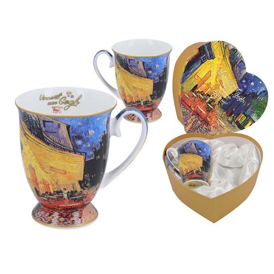Hrnek 380 ml, 2 ks. V. van Gogh, Terasa noční kavárny, porcelán Carmani