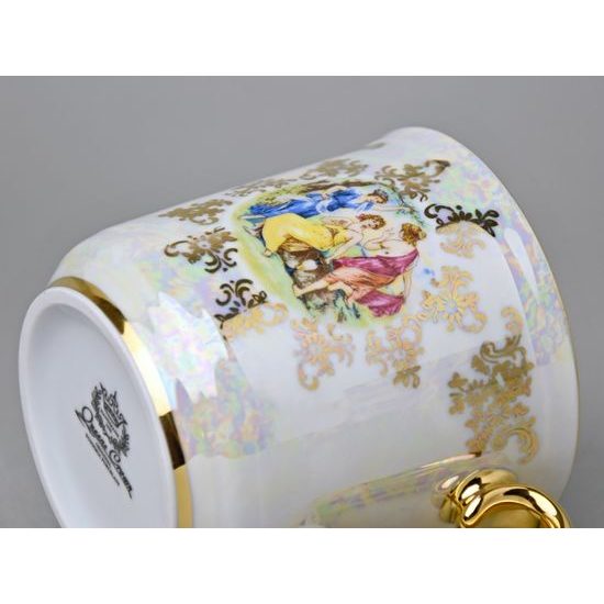 Hrnek Gustav 310 ml, Tři Grácie, zlatý listr, porcelán QueensCrown