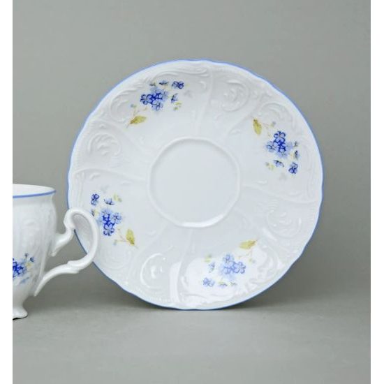 Saucer 14 cm, Thun 1794, karlovarský porcelán, BERNADOTTE forget-me-not