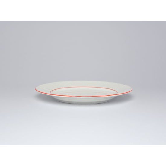 70477: Dessert Plate 19 cm, Thun 1794 Carlsbad porcelain, Natalie, Red line