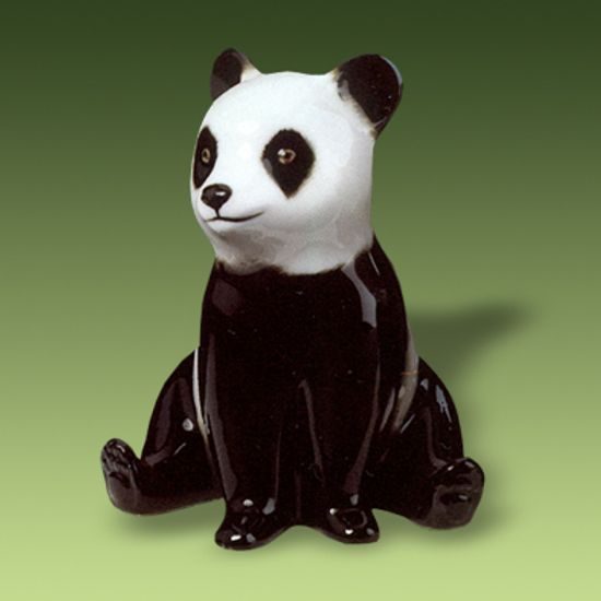 Panda sedící 7 x 7,5 x 9 cm, Porcelánové figurky Duchcov