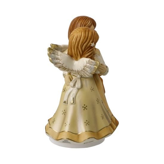 Dva andělé Veselé vánoce, 14 / 8,5 / 16 cm, kamenina, Goebel