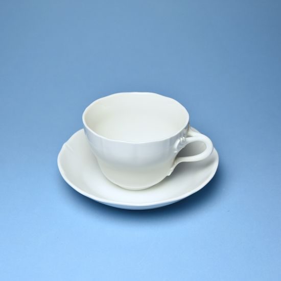 Cup and saucer C plus C 0,25 l / 15,5 cm for tea, White Porcelain, Cesky porcelan a.s.