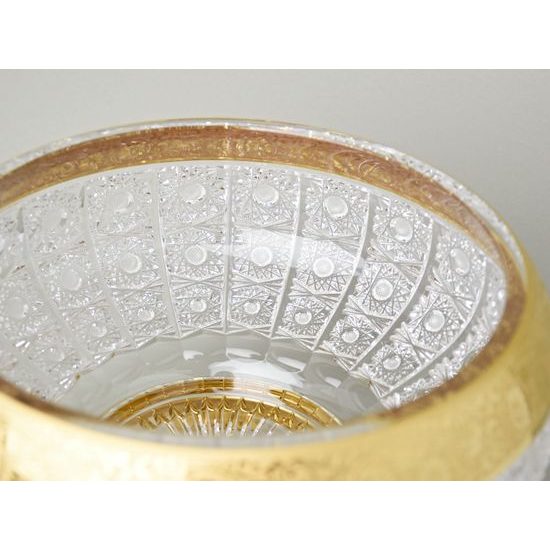 Crystal Bowl On The Stand Gerbera, h: 24 cm, Gold, Ales Zverina - AZ Design