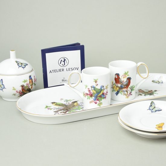 Friendly mocca / coffee set for 2 pers., Yoko - Birds, Atelier Lesov