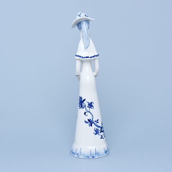 Lady with umbrella 30cm, Original Blue Onion Pattern