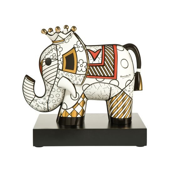 Figurine Romero Britto - Golden Elephant, 28 / 17 / 29 cm, Porcelain, Goebel