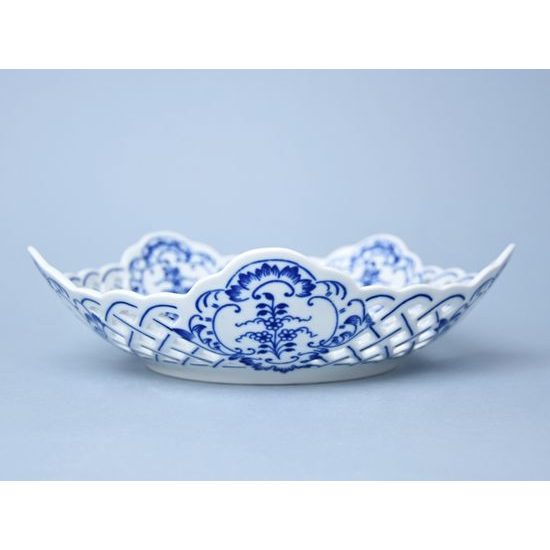 Dish pentagonal perforated 24 cm, Original Blue Onion Pattern