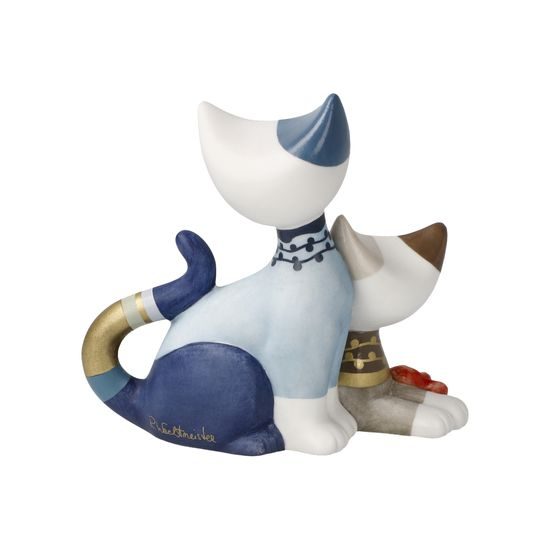 Cat Fioritura damore 8 / 5.5 / 8cm, biscuit china, Cats Goebel R. Wachtmeister