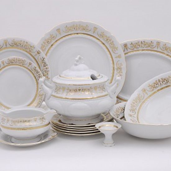 Dining set for 6 persons, Sonata, gold ornaments, Leander 1907