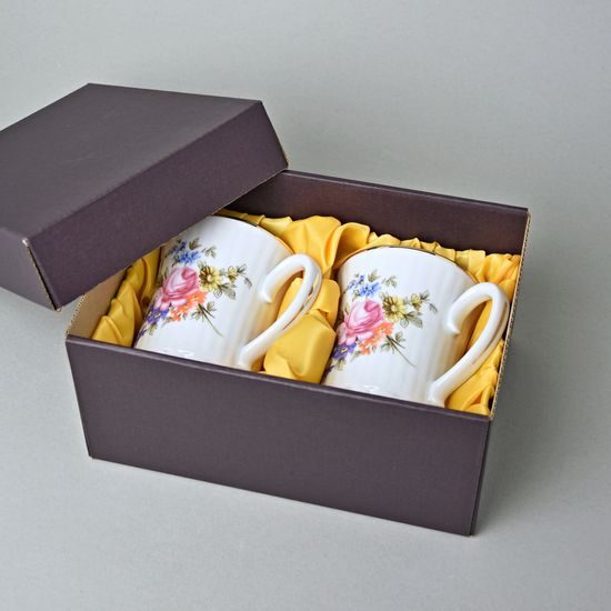 Gift Box brown with yellow satin inside, Small, 21 x 14,8 x 10 cm