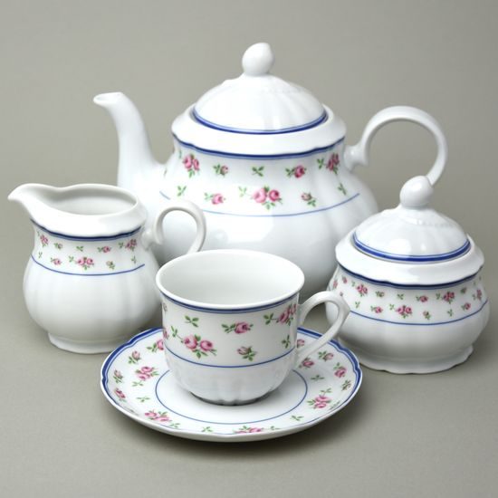 Čajová pro 6 osob, Thun 1794, karlovarský porcelán, ROSE 80283