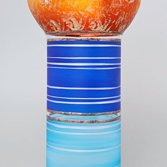 Studio Miracle: Váza Plážová romance (s oblinou nahoře), 30 cm, ruční dekorace Vlasta Voborníková