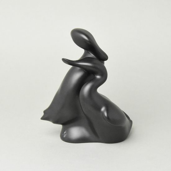 Kačeny 15,5 x 11,5 x 18 cm, fond černý, Porcelánové figurky Duchcov