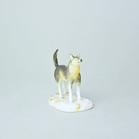 Pes na podstavci 4,5 x 8 x 8 cm, pastel, porcelánové figurky Duchcov