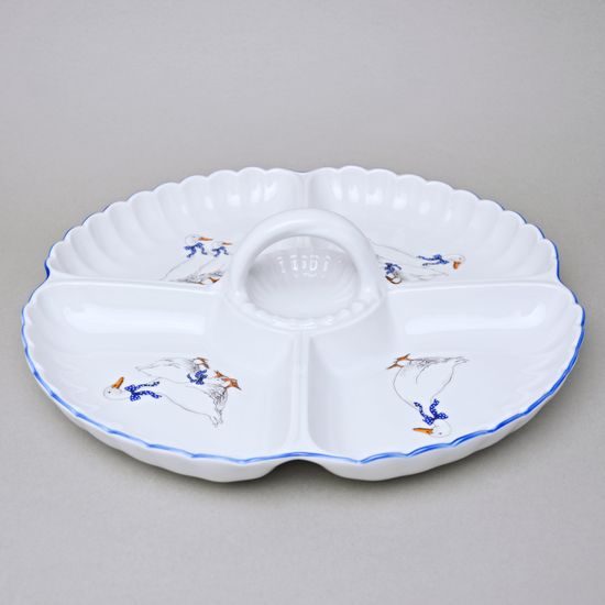 4-Compartment dish 32 cm, Český porcelán a.s., husy