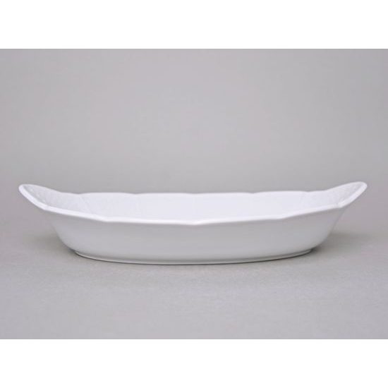 Bread basket 33 cm, Thun 1794 Carlsbad porcelain, Natalie white