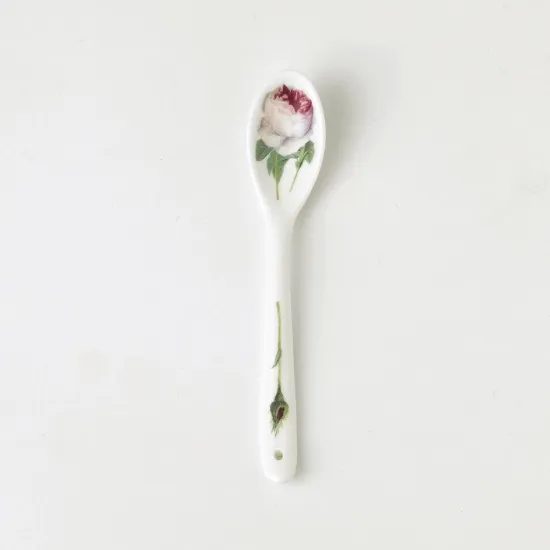 Redoute Rose: Lžička 14 cm, 6 ks. v dárkové krabičce, Anglický porcelán Roy Kirkham