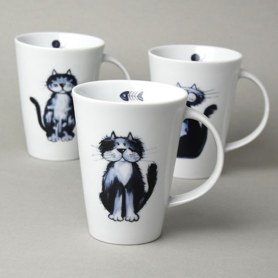 Hrnek Monza 0,35 l - kočka - náhodný dekor, 12 cm, Český porcelán a.s.