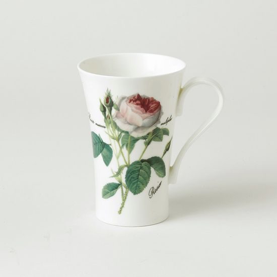 Redoute Rose: Hrnek 0,6 l latte Emily, anglický kostní porcelán Roy Kirkham