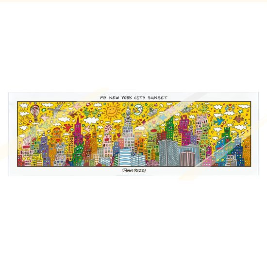Magnetic board James Rizzi - My New York City Sunset, 75 / 1 / 25 cm, Glass and Metal, Goebel