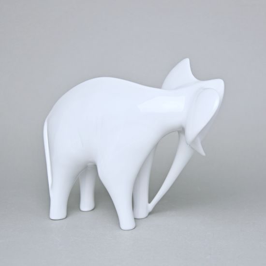 Elephant 21,5 x 9 x 16 cm, White, Porcelain Figures Royal Dux Bohemia