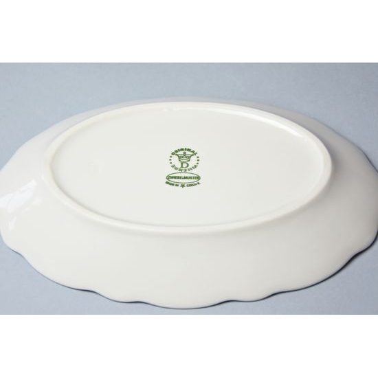 Dish side oval 20 cm, Original Green Onion pattern