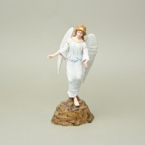 Anděl na podstavci 22,5 cm + 6 cm podstavec, Biskvit + saxe, Royal Dux Bohemia (2.j.)