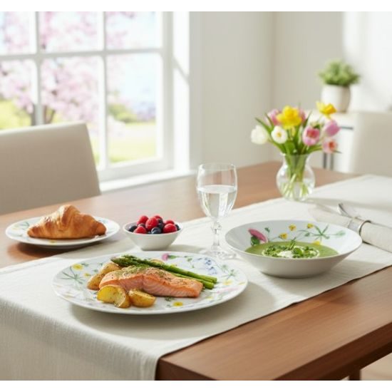 Tom Thistle: Plate set for 4 pers., Thun 1794, karlovarský porcelán