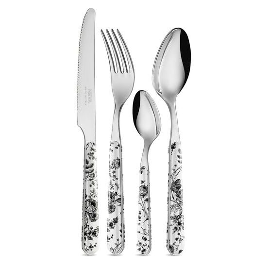 24 pcs. cutlery set, BISTROT China Roses 14039 black, NEVA