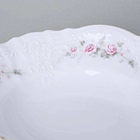 Gold line: Bowl deep 23 cm, Thun 1794 Carlsbad porcelain, BERNADOTTE roses