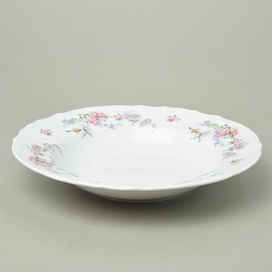 Talíř hluboký 23 cm, Thun 1794, karlovarský porcelán, BERNADOTTE popínavá růže