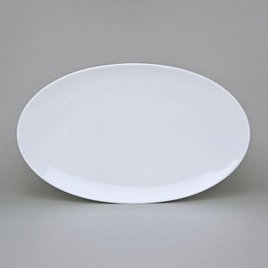 Dish oval 36,7 x 22 cm, Thun 1794 Carlsbad porcelain, Loos white