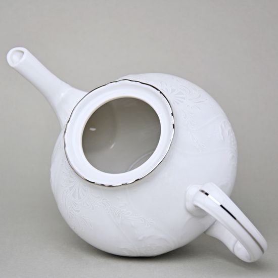 Tea pot 1,2 l, Thun 1794 Carlsbad porcelain, BERNADOTTE frost, Platinum line