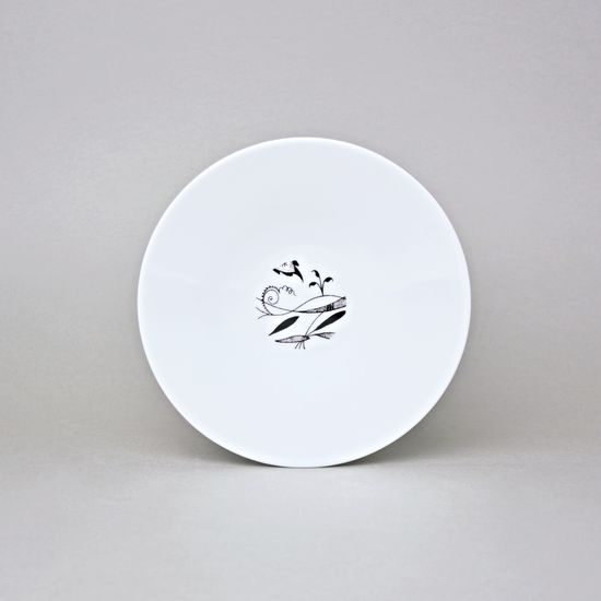 Bohemia black: Talíř dezertní 20 cm, design Jiří Pelcl, černý cibulák, Český porcelán a.s.