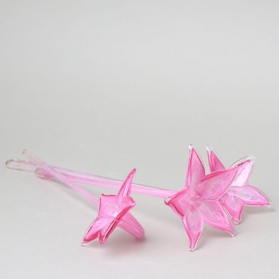 Flower with stem 38 cm - pink, 1 pcs., Pačinek GLASS