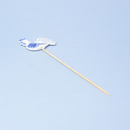 Easter decoration Rooster on skewer , 5,6 x 5,1 cm, Original Blue Onion Pattern